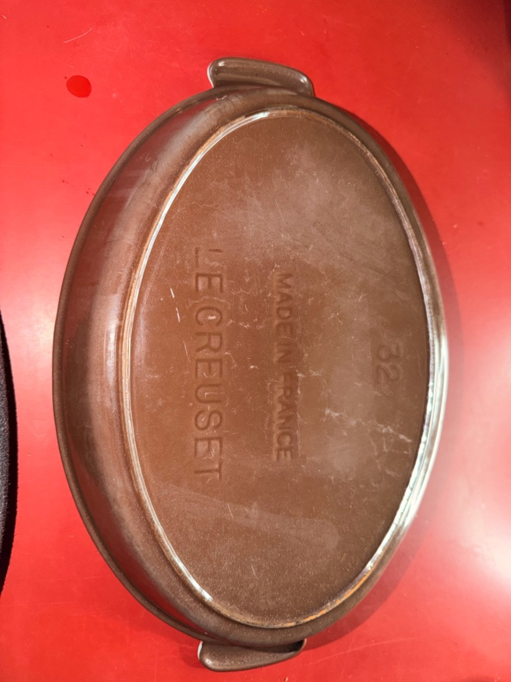 Le Creuset Brown Oval cast iron casserole dish
